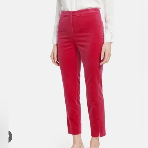 Theory Magenta Strech Velvet Jeans - Picture 1 of 6